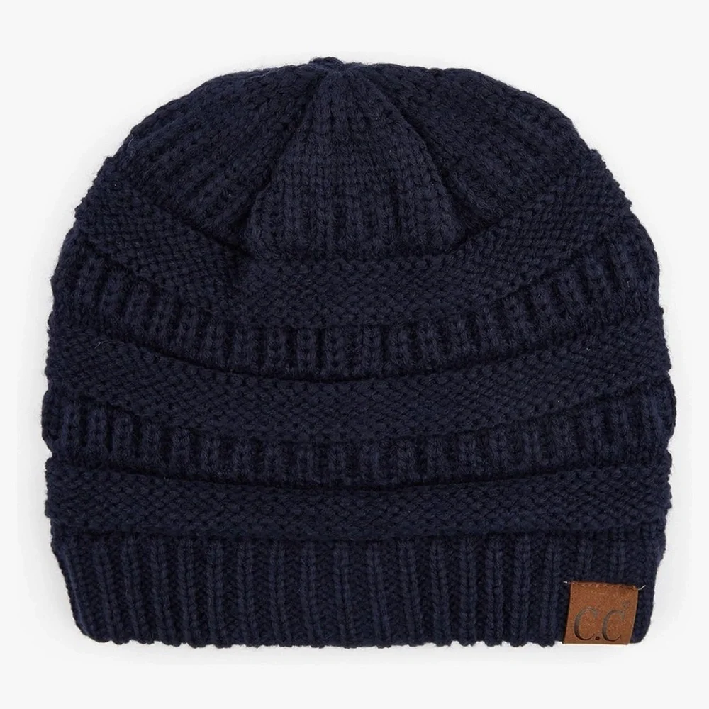 C.C Exclusives NAVY Toddler Knit Thick Soft & Warm Chunky Beanie Cap New